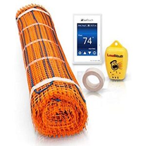 SunTouch TapeMat Electric Under Floor Heating Kit with Command Touch Programmable Thermostat 120V, 2.0' x 12.5' (25 Sq. Ft.), Orange