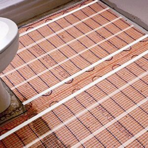 SunTouch TapeMat Electric Under Floor Heating Kit with Command Touch Programmable Thermostat 120V, 2.0' x 12.5' (25 Sq. Ft.), Orange