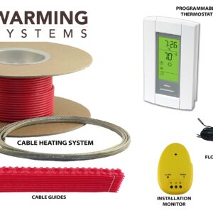 260 Sqft, 240V Cable Electric Radiant Floor Heating System, Heated Floor System, Includes Radiant Floor Heating Thermostat and Sensor. Under Tile Floor Heating System for Heated Floors, Radiant Heat