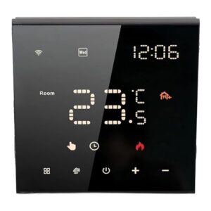 Household Thermostat, Mobile Phone Control Touch Screen 7-Day Programmable High Smart Thermostat Practical Flame Retardant 100-250VAC for Room (3A Water Floor Heating Wall