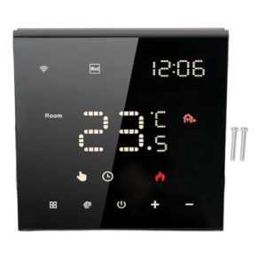 Household Thermostat, Mobile Phone Control Touch Screen 7-Day Programmable High Smart Thermostat Practical Flame Retardant 100-250VAC for Room (3A Water Floor Heating Wall