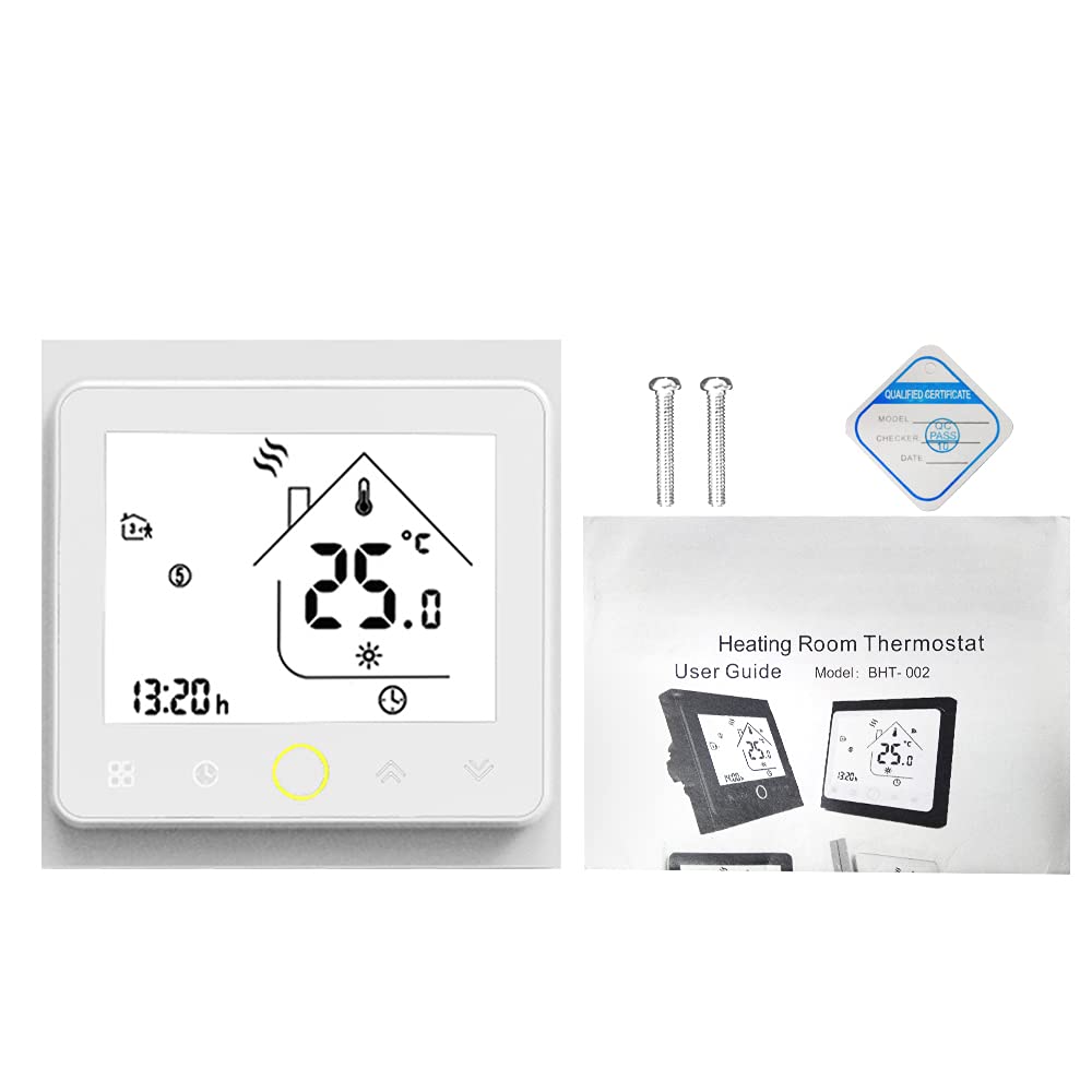 Maiju Smart tat Light Temperature Controller 5A Water Floor Heating for Home No Wi-Fi -- White