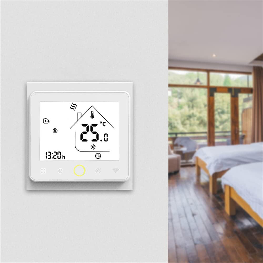 Maiju Smart tat Light Temperature Controller 5A Water Floor Heating for Home No Wi-Fi -- White