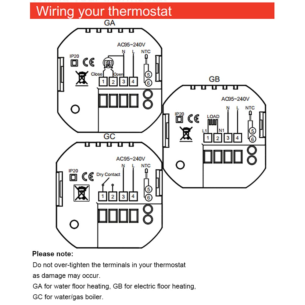 Maiju Smart tat Light Temperature Controller 5A Water Floor Heating for Home No Wi-Fi -- White