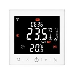 maiju floor heating & fan coil for 2 system tat wifi/485 modbus with application & voice control 3.5 inch lcd display ligent programmable tat child lock weather forecast