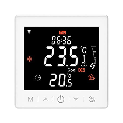 Maiju Floor Heating & Fan Coil for 2 System tat WIFI/485 Modbus with Application & Voice Control 3.5 Inch LCD Display ligent Programmable tat Child Lock Weather Forecast