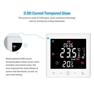 Maiju Floor Heating & Fan Coil for 2 System tat WIFI/485 Modbus with Application & Voice Control 3.5 Inch LCD Display ligent Programmable tat Child Lock Weather Forecast