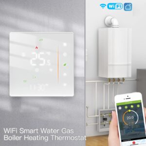 Intelligent Temperature Control,Smart Thermostat for Electric Floor Heating,Programmable, WIFI, APP Control,Energy Saving, Remote Access,95 240V, White