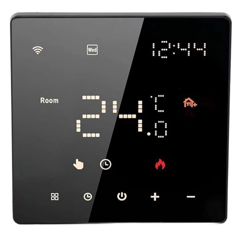 Home Temperature Controller, 100-250VAC APP Control Flame Retardant Smart Thermostat 7 Day Programmable Digital Touch Screen High Accuracy for Room (3A Water Floor Heating Wall