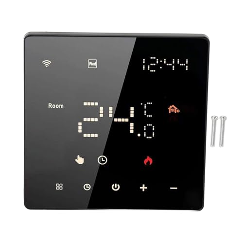 Home Temperature Controller, 100-250VAC APP Control Flame Retardant Smart Thermostat 7 Day Programmable Digital Touch Screen High Accuracy for Room (3A Water Floor Heating Wall