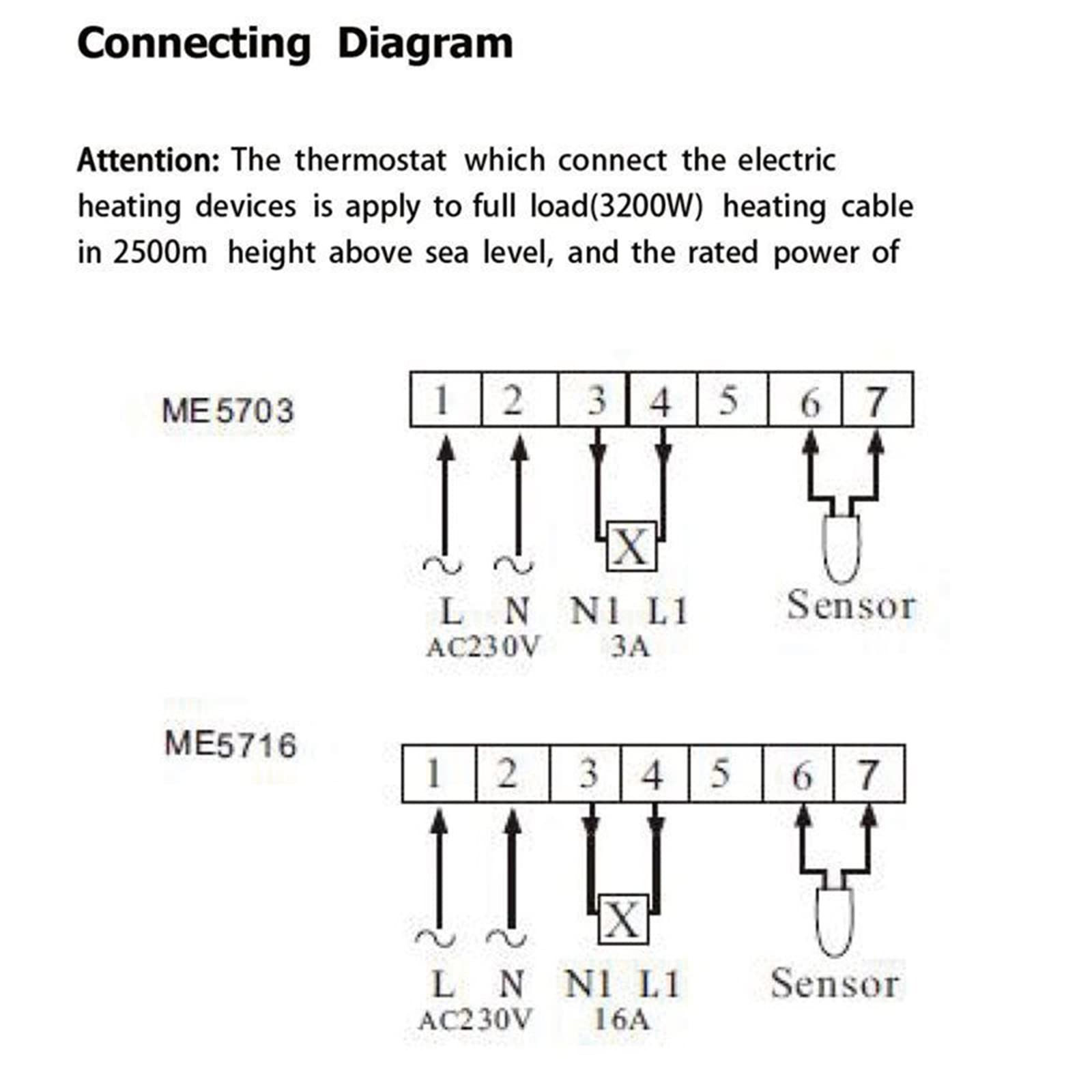 Electric Floor Heating Thermostat 110-230VAC 16A 4 Wire Thermostat Radiant Floor Heating Temperature Manual Controller