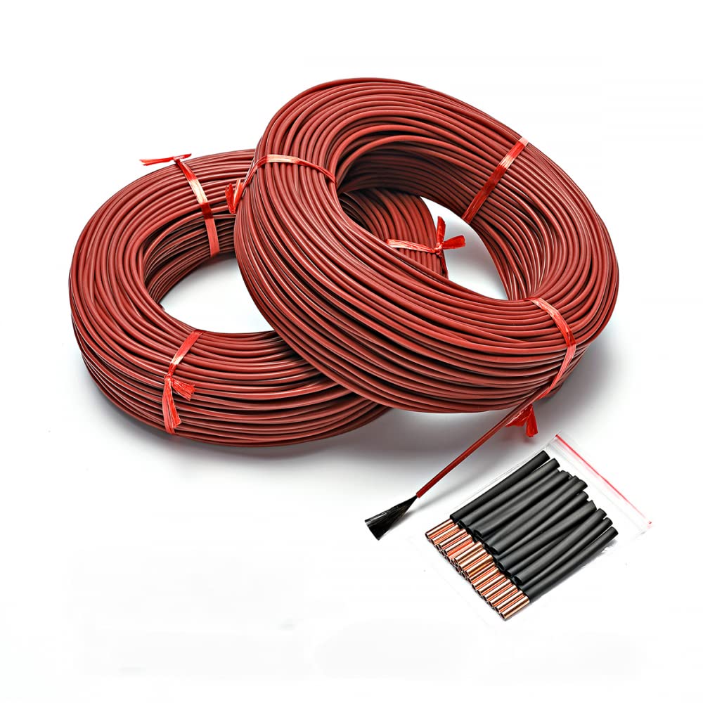 errorpot 220V WiFi App Control Infrared Warm Floor Heating System Underfloor Tile Carbon Fiber Heating Cable with Thermostat-15m