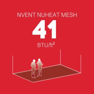 Nuheat Mesh 20 in x 13 ft N2M020 Electric Radiant Floor Heating Kit: nVent Heating Cable 240V 20 Sq Ft Pre-Attached To Adjustable Adhesive Mat with Nuheat Home Programmable Thermostat