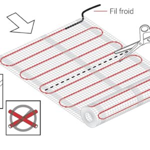 Nuheat Mesh 20 in x 13 ft N2M020 Electric Radiant Floor Heating Kit: nVent Heating Cable 240V 20 Sq Ft Pre-Attached To Adjustable Adhesive Mat with Nuheat Home Programmable Thermostat