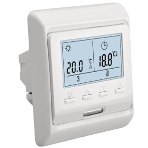 Wengart Weekly Programmable Digital Display Thermostat WG806,Heat Only AC110V 3A Work for Radiant Floor Heating Link Gas Boiler White