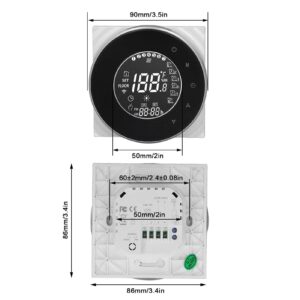 Smart Floor Heat Thermostat, WiFi Voice Phone Control LCD Touch Screen Thermostat for Electric Heating Systems 95‑240VAC