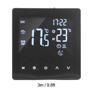 Thermostat AC 90 to 240V APP Dual Display Programmable Thermostat Temperature Controller for Floor Heating with 16A Electric Heating Belt Cable (without WiFi)