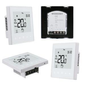 Wengart Underfloor Heating Thermostats Controller 7-Day Programmable with LCD Touch Screen WG505,AC230V 3A Work for Radiant Floor Heating Link Gas Boiler White