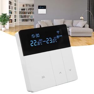 AC90V‑240V Digital Thermostat Floor Heating Thermostat Gas Boiler Temperature Controller 5-60℃ LCD Display APP Control NTC Programmable for Hotels Villas Apartments Office