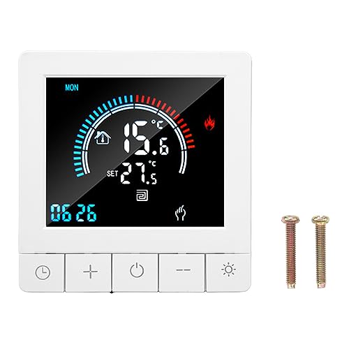 Smart Temperature Controller, LCD Screen Floor Heating Thermostat AC90V-240V 5-60℃ Setting High Accuracy NTC Sensor for Leisure Places (3A with Linkage)