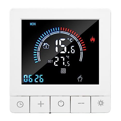 Floor Heating Thermostat, AC 90-240V Home Thermostat Programmable LCD Display Low Power Consumption for Office (Without WiFi)