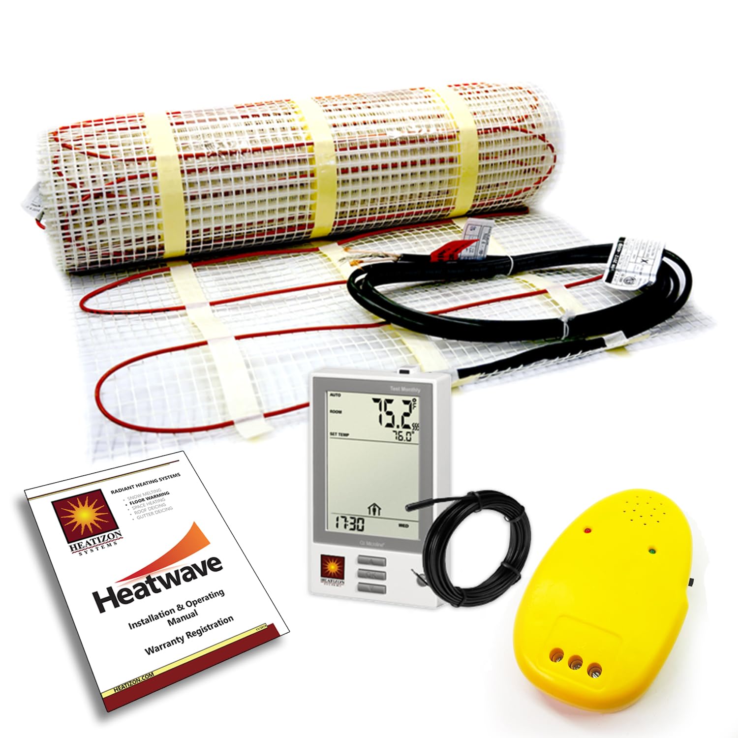 HEATWAVE 50 Sqft 240V Electric Floor Heating System Includes 7-Day/4 Event Programmable GFCI Thermostat