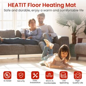 10 sqft HEATIT Warmmat Electric Radiant Self-adhesive Floor Heat Heating System