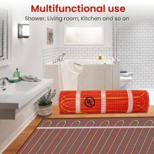 10 sqft HEATIT Warmmat Electric Radiant Self-adhesive Floor Heat Heating System