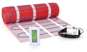 40 sqft mat kit, 120v electric radiant floor heat heating system w/aube programmable floor sensing thermostat