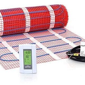 40 sqft Mat Kit, 120V Electric Radiant Floor Heat Heating System w/Aube Programmable Floor Sensing Thermostat