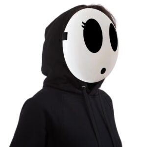 Varuotu Shy Guy Mask White Anime Mask Halloween Mask Funny Face Mask Halloween Costume Cosplay Props Accessories (Girl)