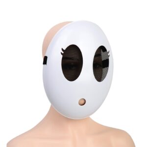 Monisorly White Shy Guy Mask Girl Halloween Mask Full Face Mask Costume Cosplay Prop Accessories (Girl)