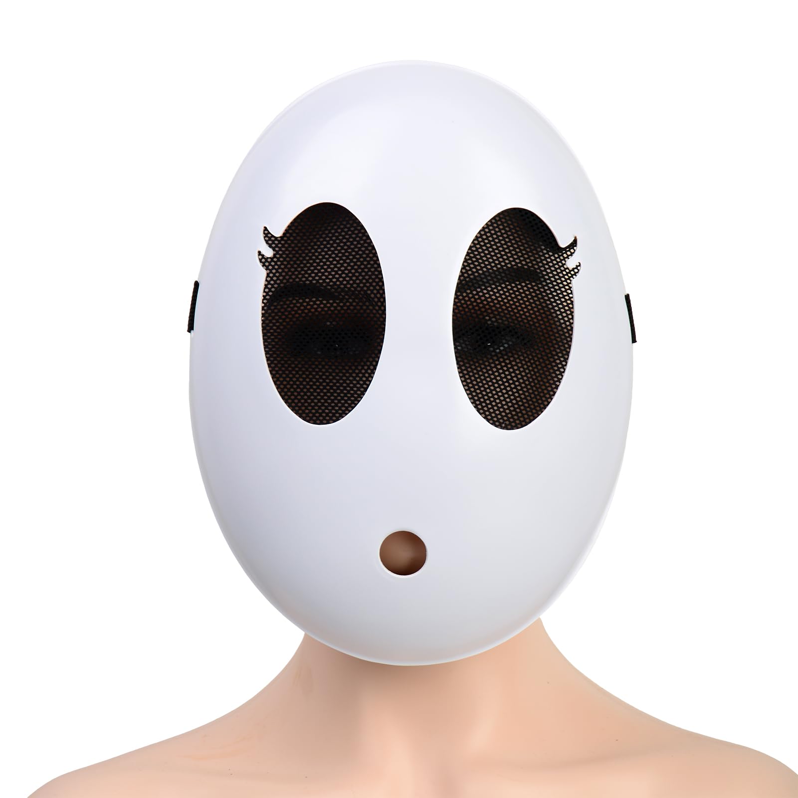 Monisorly White Shy Guy Mask Girl Halloween Mask Full Face Mask Costume Cosplay Prop Accessories (Girl)