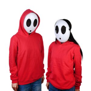 Monisorly White Shy Guy Mask Girl Halloween Mask Full Face Mask Costume Cosplay Prop Accessories (Girl)