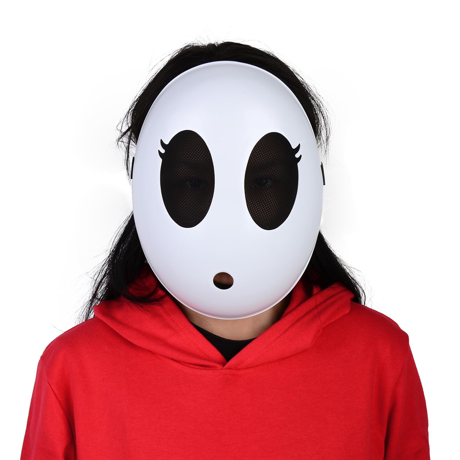 Monisorly White Shy Guy Mask Girl Halloween Mask Full Face Mask Costume Cosplay Prop Accessories (Girl)