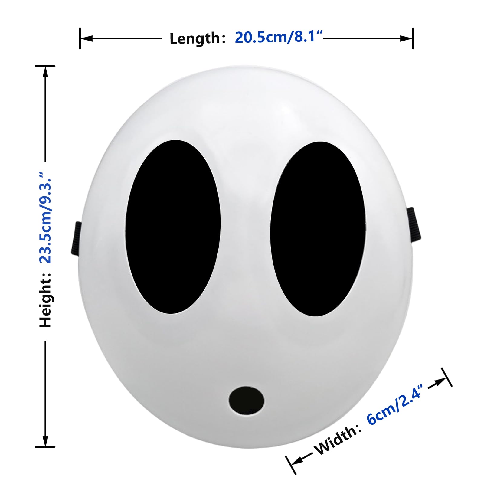 Shy Guy Mask, Halloween Mask Full Face Mask Costume Cosplay Prop Accessories, White (boy)