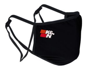 k&n face mask: single layer polyester mask for increased breathability; washable, reusable, and comfortable: black , 88-0500bk