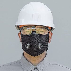 Klein Tools 60442 Face Mask, Reusable with Replaceable Filter, Washable Fabric Anti Pollution Shield Mask, Adjustable Nose Clip