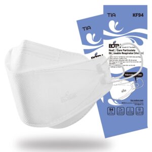 BOTN youth fit 23Pack KF94 Protective and Safety Face Mask, Adjustable Strap and Made in Korea, 4-Layer Filter and 3D Design (White, Medium)