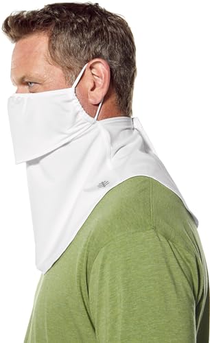 Coolibar UPF 50+ Men's Women's Vermilion UV Layered Mask - Sun Protective (One Size- White)