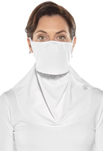 Coolibar UPF 50+ Men's Women's Vermilion UV Layered Mask - Sun Protective (One Size- White)