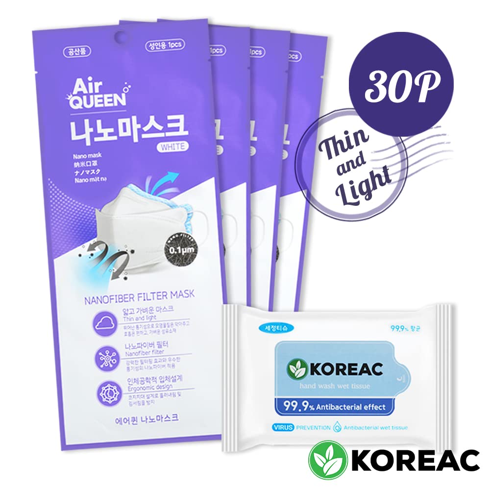 KOREAC_[Pack of 30 [Air Queen] Nano Mask_White