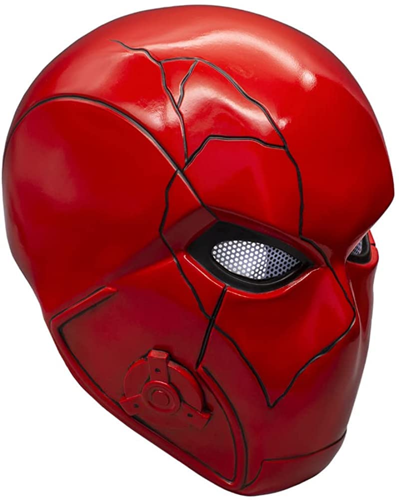 XSQUD Red Mask Hood Helmet Durable Adult Cosplay Halloween Costume Prop Party Accessory (RH helmet)