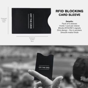 SLNT RFID & NFC Blocking Credit Card Guard Sleeve - Fits in Your Wallet, Protects & Secures Your Information from Identity Theft - Great for Travel, Holds 1 Credit Card, ID or Smart Card (5 Pack)