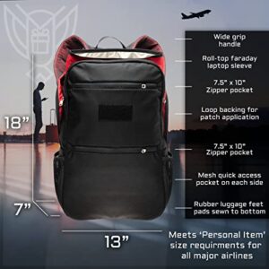 Xtreme Sight Line ~ Xecutive Transport Faraday Backpack for Laptops, Tablets, and Other Mid-Size Electronics ~ Tracking/Hacking Defense ~ Red