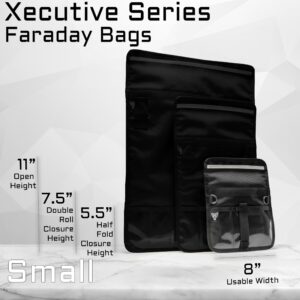 Xtreme Sight Line ~ Xecutive Faraday Bag for Phones and Other Small Electronics (11" x 9") ~ Data Security for Executive Travel ~ Shoulder Strap Included ~ Tracking/Hacking Defense