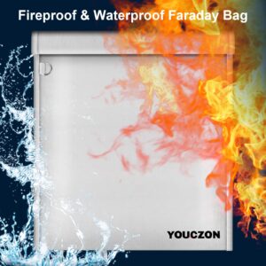 Faraday Bags Fire Water Resistant Block Signals, Faraday Bags Effective Against Hacking, Tracking, NFC/WiFi/Bluetooth, Faraday Cage Suitable (3PCS, Silver)