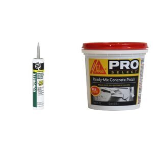 dapconcrete watertight filler and sealent 10.1 ounce gray and sika - sikacryl - gray - ready-mix concrete patch - for repairing spalls and cracks in concrete and masonry - textured - 1 qt