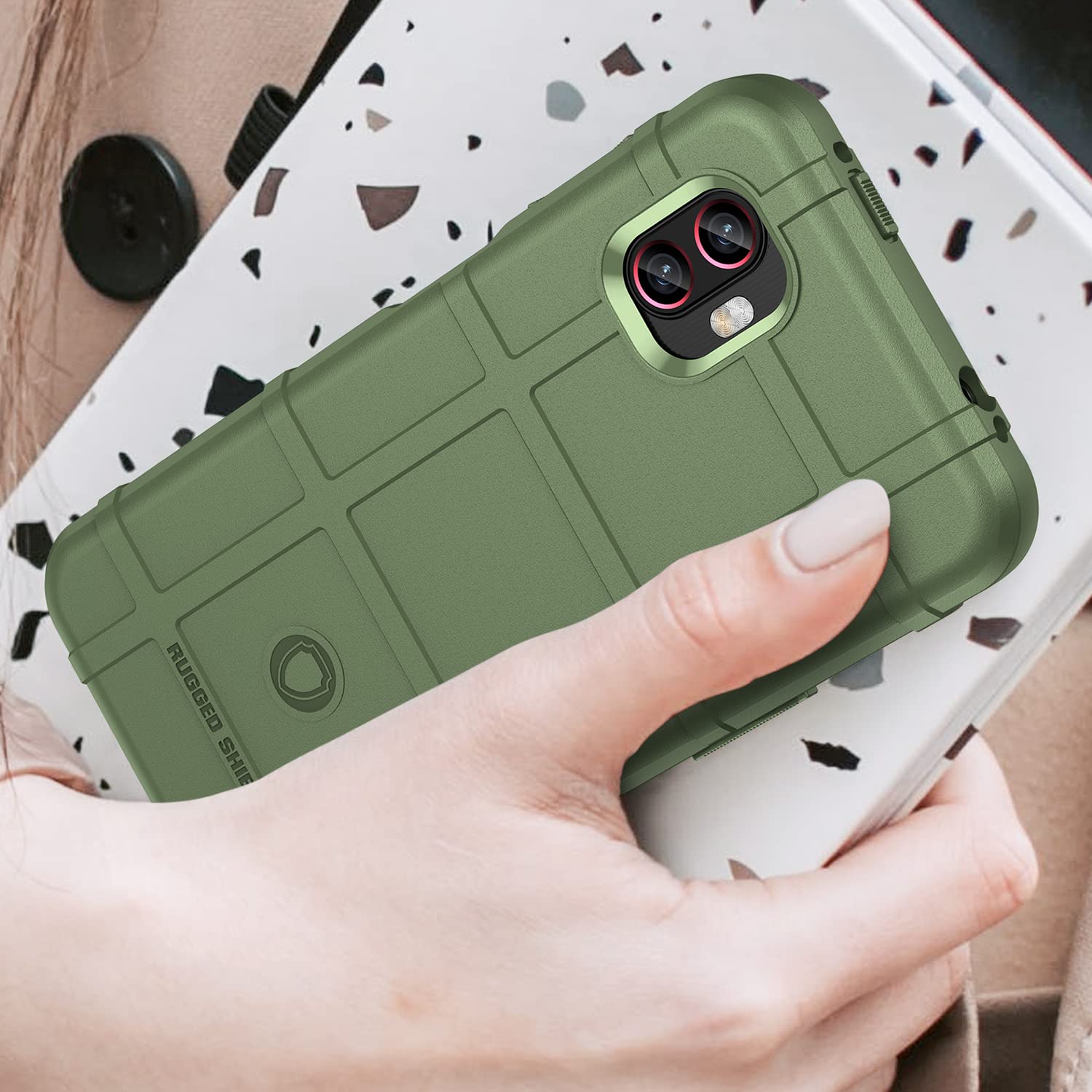 CCSmall Case for Samsung Galaxy Xcover6 Pro, Heavy Duty Shockproof Military Grade Drop Tested Field Phone Case Bumper Rugged Cover for Samsung Galaxy Xcover Pro 2 HD Green