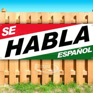 Se Habla Espanol Banner 13 oz | Non-Fabric | Heavy-Duty Vinyl Single-Sided With Metal Grommets